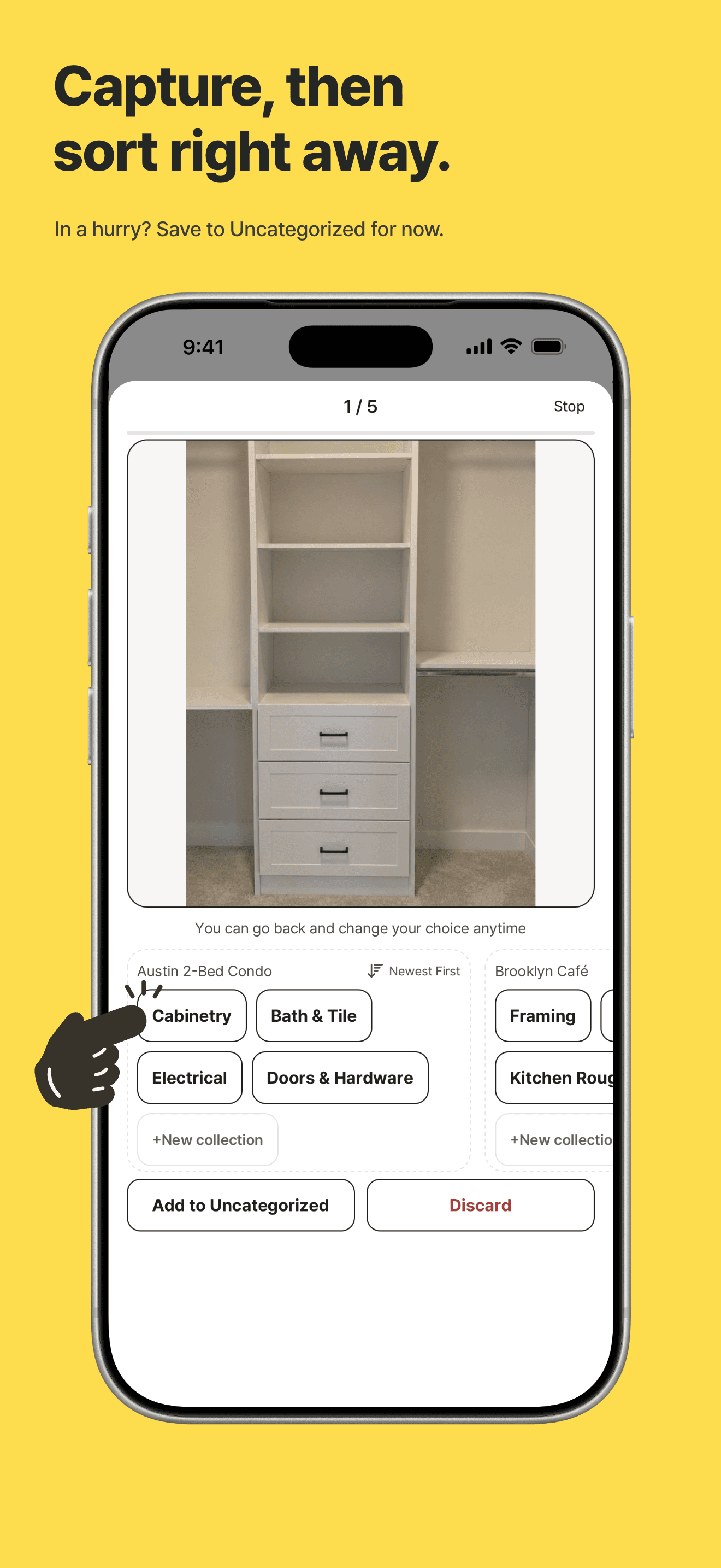 Capture, then sort right away. — In a hurry? Save to Uncategorized for now.